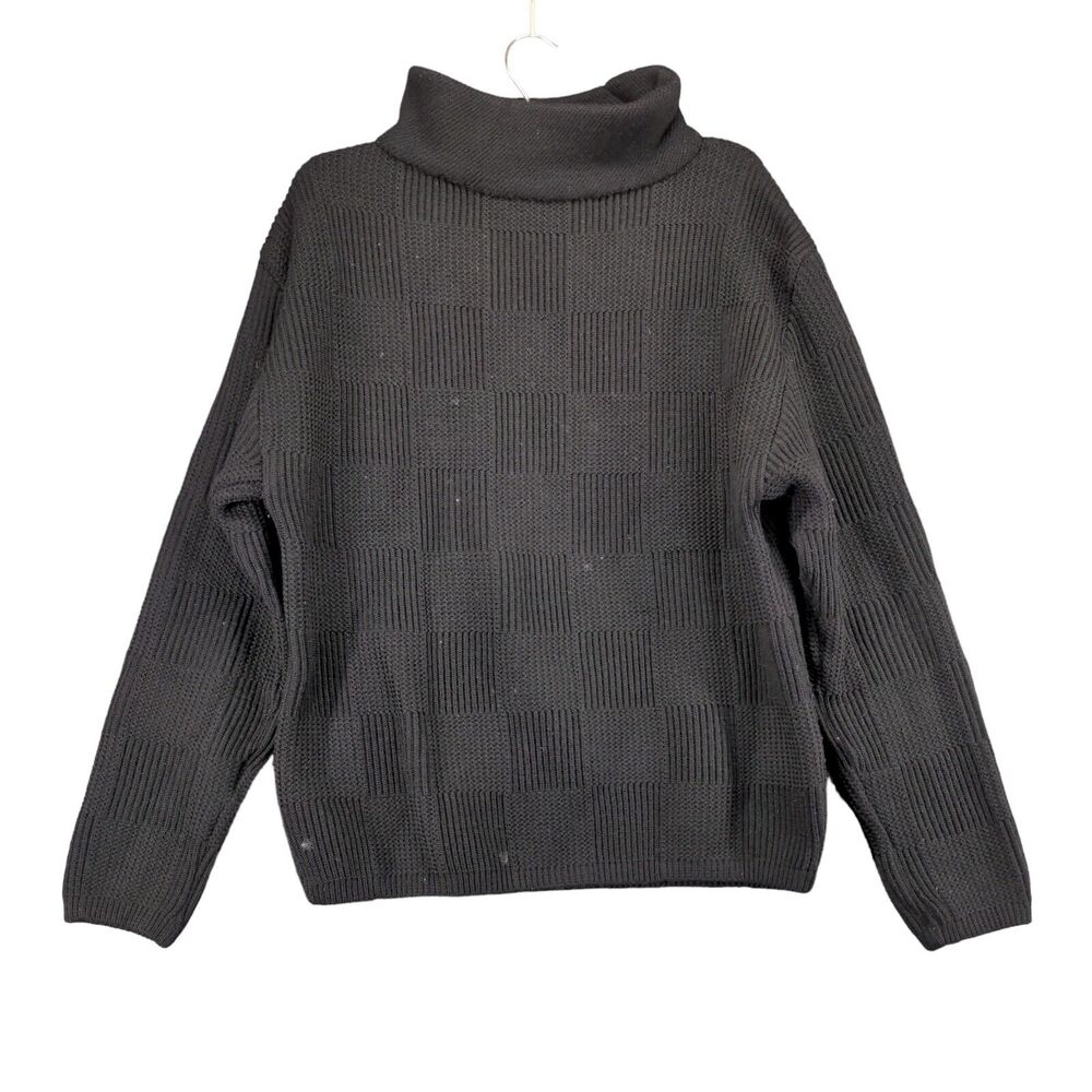 Vintage Marshall Field & Company Womens Wool Sweater SZ 14 Black Made in France